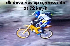 Check out DH Dave's helmet cam of Stupid Grouse singletrack at speeds up to 72km/h