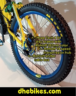 Click on the electric downhill mountain bike image for a larger image